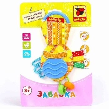 Развивающая игрушка-забавка Масік Ушки с прорезывателем, желтый (МС 030601-03) - Pampik - 4