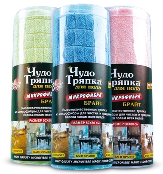 Ганчірка для підлоги Bagi, мікрофібра, 50х80 см, 1 шт. - Pampik