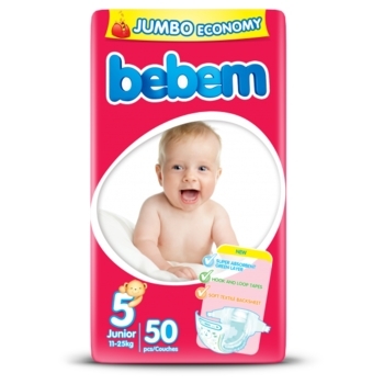 

Подгузники Bebem 5 (11-25 кг), 50 шт