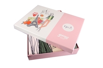 Комплект постельного белья Luoca Patisca Ranforce Amour, ранфорс, 220х160 см, белый с коралловым (19017) - Pampik - 3