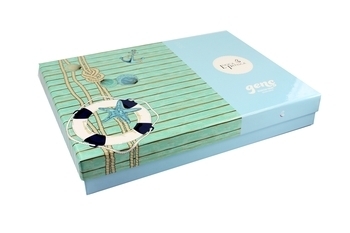 Комплект постельного белья Luoca Patisca Ranforce Sea, ранфорс, 220х160 см, бирюзовый (19024) - Pampik - 2