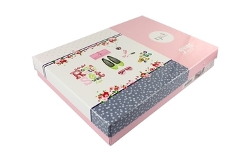 Комплект постельного белья Luoca Patisca Ranforce Jewels, ранфорс, 220х160 см, белый с синим (19048) - Pampik - 2