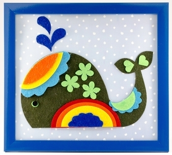 Изделие-аппликация из фетра в рамке Апли Крапли Рыба-кит (ФАР-03) - Pampik