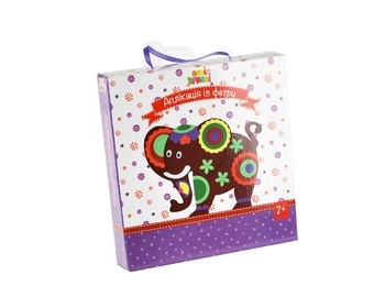 Изделие-аппликация из фетра в рамке Апли Крапли Слоник (ФАР-02) - Pampik - 2