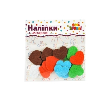 Набор махровых наклеек Апли Крапли Сердца (НХ-02) - Pampik