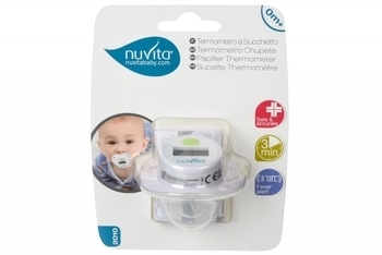 Пустышка-термометр Nuvita 0м+, белый (NV2010) - Pampik