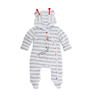 Комбінезон Minikin Жираф, велюр, р.62, сірий з білим (181750462) - Pampik