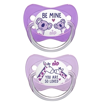 Пустышка Nip Моя семья №2 Коалы и жирафы, 5-18 мес., розовый, 2 шт. (31001) - Pampik - 2