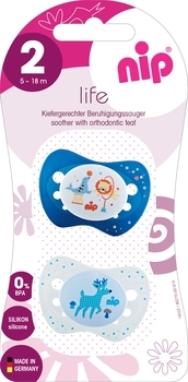 Пустышка Nip Чудесная жизнь №2 Цирк и олень, 5-18 мес., синий со светло-голубым, 2 шт. (31302) - Pampik - 5