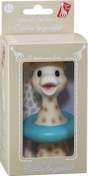 Іграшка для купання Vulli Жирафа Софі в рятувальному колі, блакитний з білим і коричневим (10400) - Pampik - 2