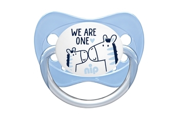 Пустышка Nip Моя семья №3 Зебры и пингвины, 16-32 мес., голубой, 2 шт. (31005) - Pampik - 3