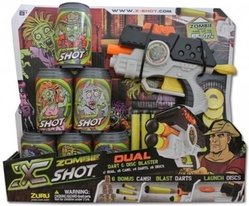 Бластер Zuru X-Shot Dual Зомбі, 2 види зброї (1163) - Pampik