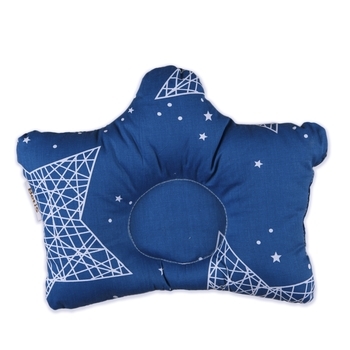 Ортопедична подушка BetiS Сузір'я, поплін, 40х30 см, білий з синім (27082109) - Pampik