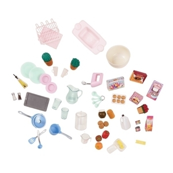 Набір меблів для ляльок Our Generation Кухня для гурманів, 94 шт., рожевий (BD37365Z) - Pampik - 3