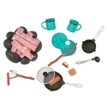 Набір аксесуарів для ляльок Our Generation Навколо багаття, 14 од. (BD37254Z) - Pampik