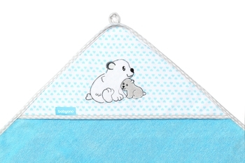 Рушник з капюшоном BabyOno Ведмедик, 100х100 см, блакитний (346/02) - Pampik - 2