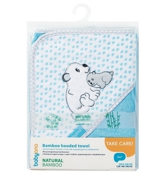 Рушник з капюшоном BabyOno Ведмедик, 100х100 см, блакитний (346/02) - Pampik - 3