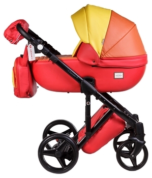 Універсальна коляска 2 в 1 Adamex Luciano Q269, червоний з жовтим (621907) - Pampik - 2
