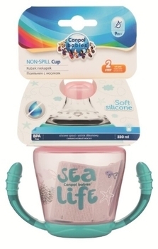 Чашка-непроливайка Canpol Babies Sea Life, з силіконовим носиком, 230 мл, рожевий (56/501_pin) - Pampik - 2