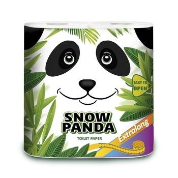 Двухслойная туалетная бумага Снежная Панда ЭкстраЛонг, 4 рулона - Pampik