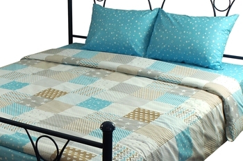 Комплект постельного белья Руно Звезды, бязь, голубой (1.114БК) - Pampik - 2