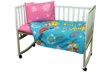 Комплект постільної білизни Руно Жовтий Кот, бязь, блакитний з рожевим (932.116_Yellow cat) - Pampik