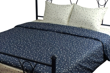 Комплект постельного белья Руно Звезды, бязь, синий с молочным (1.114БК) - Pampik