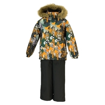 Термокомплект Huppa Winter, р.116, черный с оранжевым и зеленым (41480030-82822-116) - Pampik