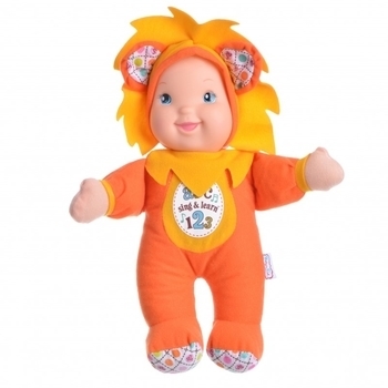 Інтерактивна лялька Baby's First Sing and Learn Співай і Вчися Помаранчеве Левеня, 30 см (21180-2) - Pampik