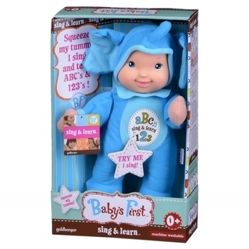 Інтерактивна лялька Baby's First Sing and Learn Співай і Вчися Блакитний Слоник, 30 см (21180-1) - Pampik - 5