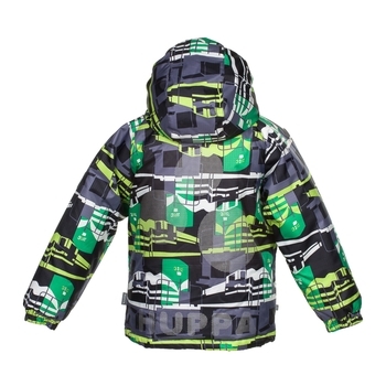 Термокуртка Huppa Classy, р.128, черный с зеленым (17710030-818-128) - Pampik - 2