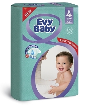 Підгузки Evy Baby 4 (7-18 кг), 64 шт. - Pampik
