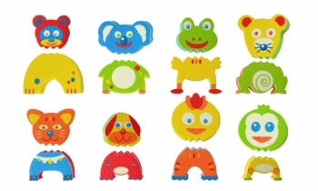 Аквапазли Baby Great Смішні тварини, 8 іграшок (GB-FM8B) - Pampik - 2