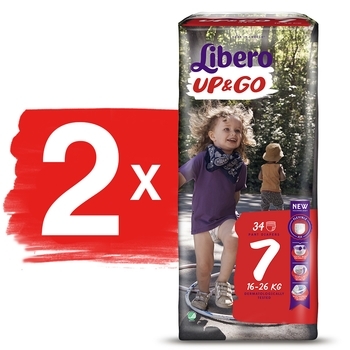 Набір підгузків-трусиків Libero Up&Go 7 (16-26 кг), 68 шт. (2 уп. по 34 шт.) - Pampik - 2