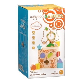 Развивающая игрушка Игрушки из дерева Логический кубик (Д014) - Pampik - 10