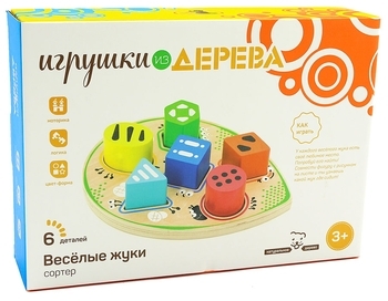 Розвиваюча іграшка-сортер Іграшки з дерева Веселі жуки (Д409) - Pampik - 5