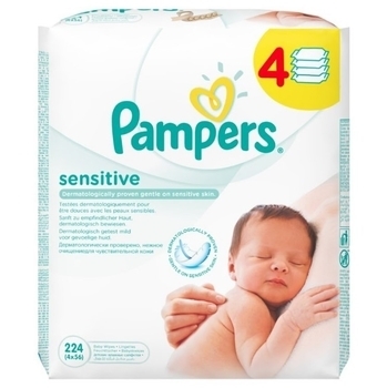 Вологі дитячі серветки Pampers Sensitive, 4x56 шт. - Pampik - 2
