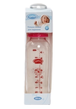 Пляшка антіколіковая Lindo, скляна, 250 мл, малиновий (Рk 1000 троянд) - Pampik - 2