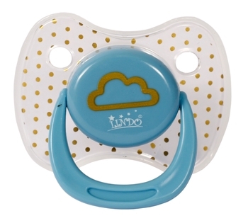 Пустушка силіконова Lindo, кругла, з ковпачком, 0-6 міс., блакитний (Li401/0-6 блак) - Pampik