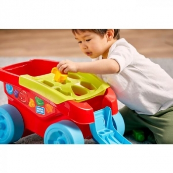Тележка-каталка Mega Bloks Сортируем кубики, голубой с красным (FVJ47) - Pampik - 5