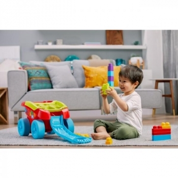 Тележка-каталка Mega Bloks Сортируем кубики, голубой с красным (FVJ47) - Pampik - 6