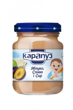 

Пюре Карапуз Яблоко, слива и творог, 125 г