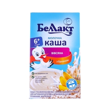 Молочна каша Беллакт вівсяна з бананом, 200 г - Pampik