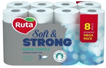 Паперові рушники Ruta Soft Strong, 8 рулонів - Pampik