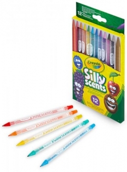 Ароматизовані кольорові олівці, що викручуються Crayola Silly Scents, 12 шт. (68-7404) - Pampik - 2