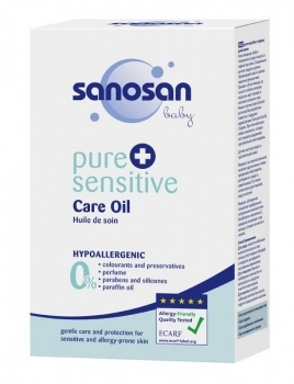 Дитячий гіпоалергенне масло Sanosan Pure & Sensitive, для чутливої ​​шкіри, 200 мл - Pampik - 2