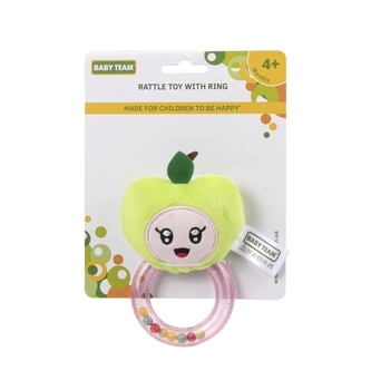 Іграшка-брязкальце з кільцем Baby Team Яблучко (8506 Яблучко) - Pampik - 2