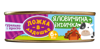 М'ясне пюре Ложка в долоньці телятина з індичкою, 100 г - Pampik