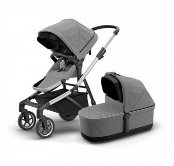 

Универсальная коляска 2 в 1 Thule Sleek + Bassinet Grey Melange, светло-серый (TH11000006)