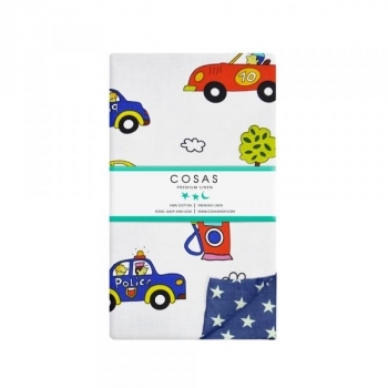 Підодіяльник Cosas Машинки, 215х155 см, синій - Pampik